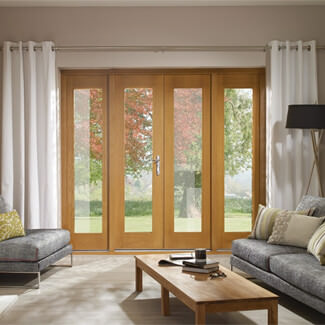 XL Joinery La Porte Pre-Finished Oak French Door And Sidelight Frame Set