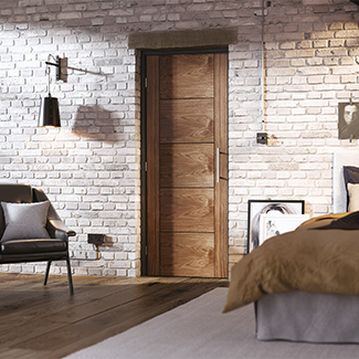 LPD Vancouver Pre-Finished Walnut Laminate 5-Panels Internal Fire Door