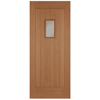 Joseph Miles Treva Un-Finished Oak 6-Panels 1-Light External Thermal Rated Glazed Door