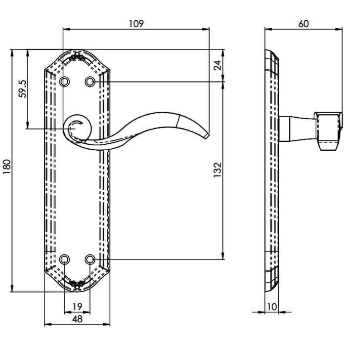 Carlisle Brass Wentworth Lever Latch On Backplate